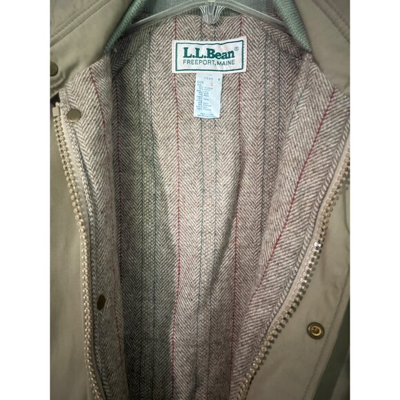 L.L. Bean Freeport Mens S Beige Full-Length Coat Jacket Parka Polyester & Wool - Picture 7 of 7